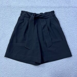 Lululemon Noir Short 5.5" Black Women's 4 Paperbag Waist Tie Flowy‎ Drape W7AYBS